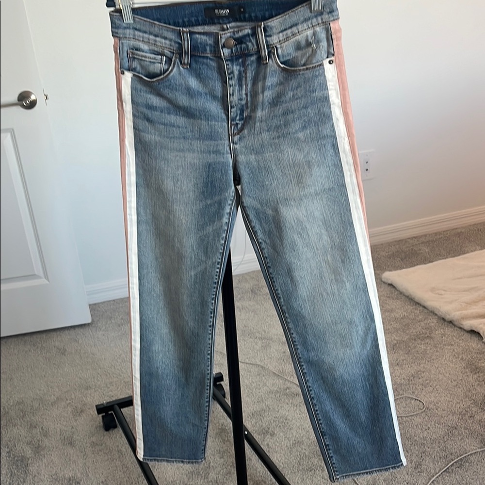 Hudson Tuxedo Jeans with Pink and White Stripes Sz 28 NWOT